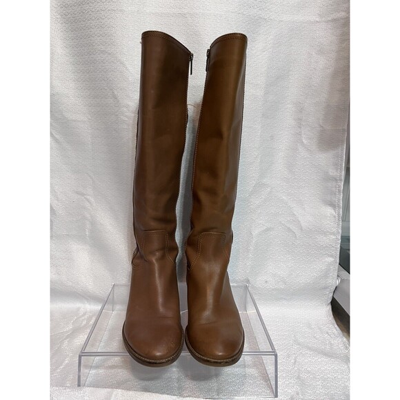 NEW Michael Kors Dora MK Knee High Leather Riding Boots Women 8.5 Brown*READ* - Picture 3 of 11